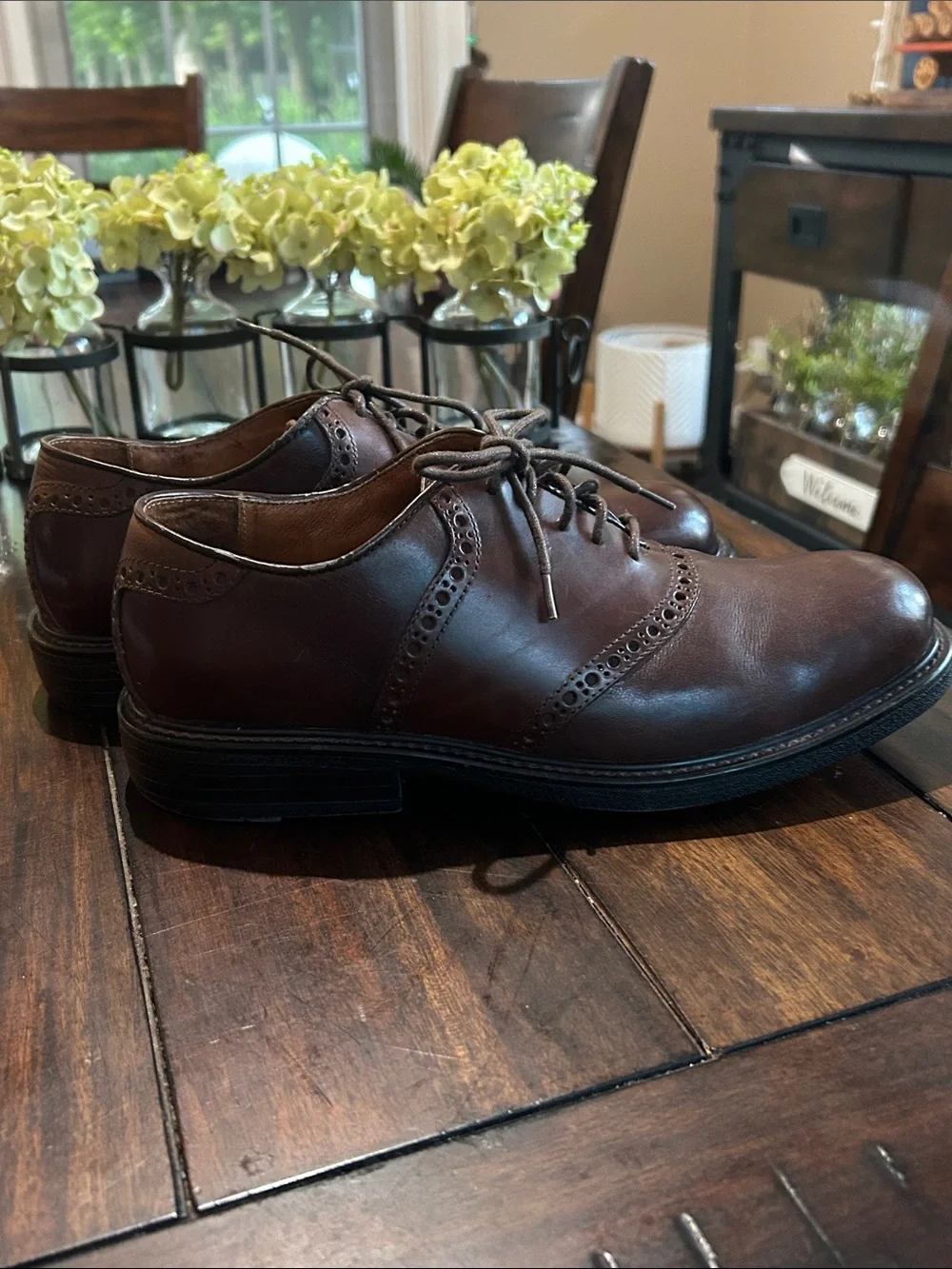 Florsheim Brown Leather Wingtip Derby Shoes